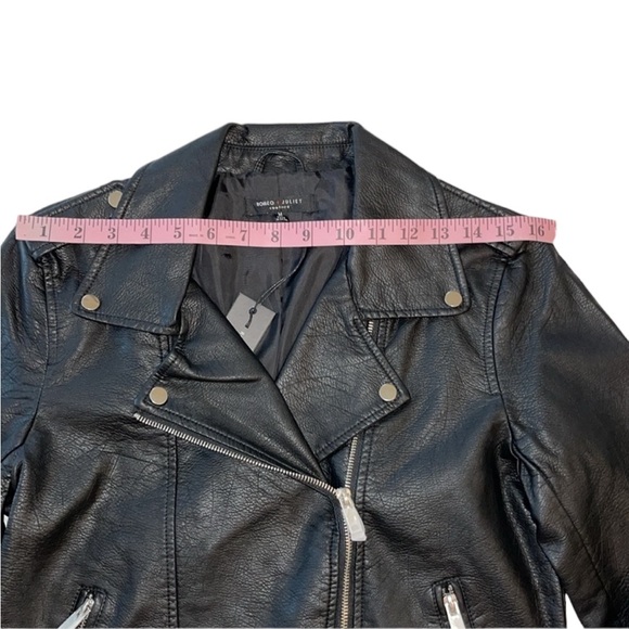 Romeo + Juliet Couture Black Faux Leather Jacket Size Medium NWT - Picture 9 of 17